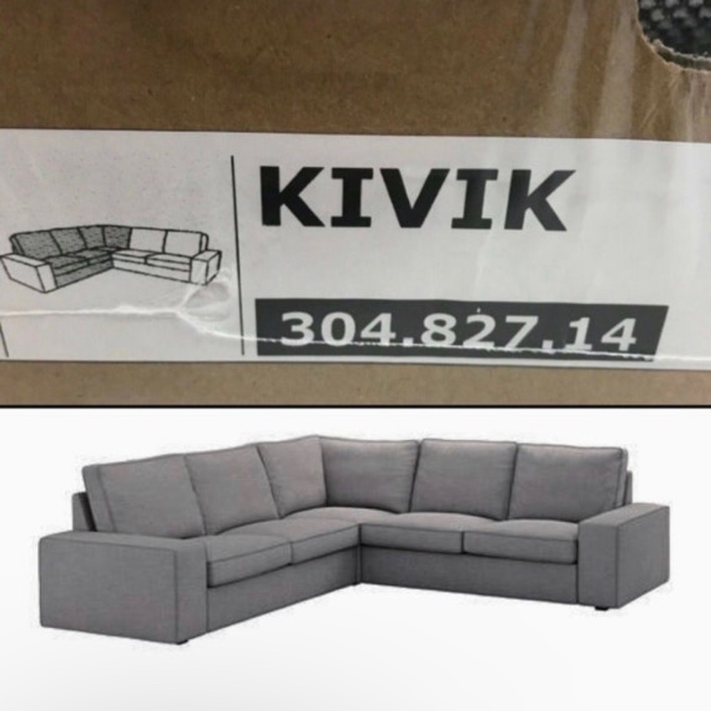 IKEA KIVIK tallmyra white/black Cover for sectional 4 Corner 304.827.14
